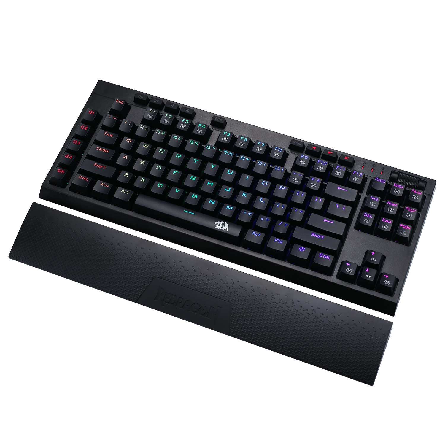 Redragon K596 Vishnu 2.4G Wireless/Wired RGB Mechanical Gaming Keyboard, 87 Keys TKL Compact Keyboard w/Durable Battery, 10 Onboard Macro Keys & Wrist Rest, 10H Play Time, Red Switches Redragon K596 Vishnu 2.4G Wireless/Wired RGB Mechanical Gaming Keyboard, 87 Keys TKL Compact Keyboard w/Durable Battery, 10 Onboard Macro Keys & Wrist Rest, 10H Play Time, Red Switches